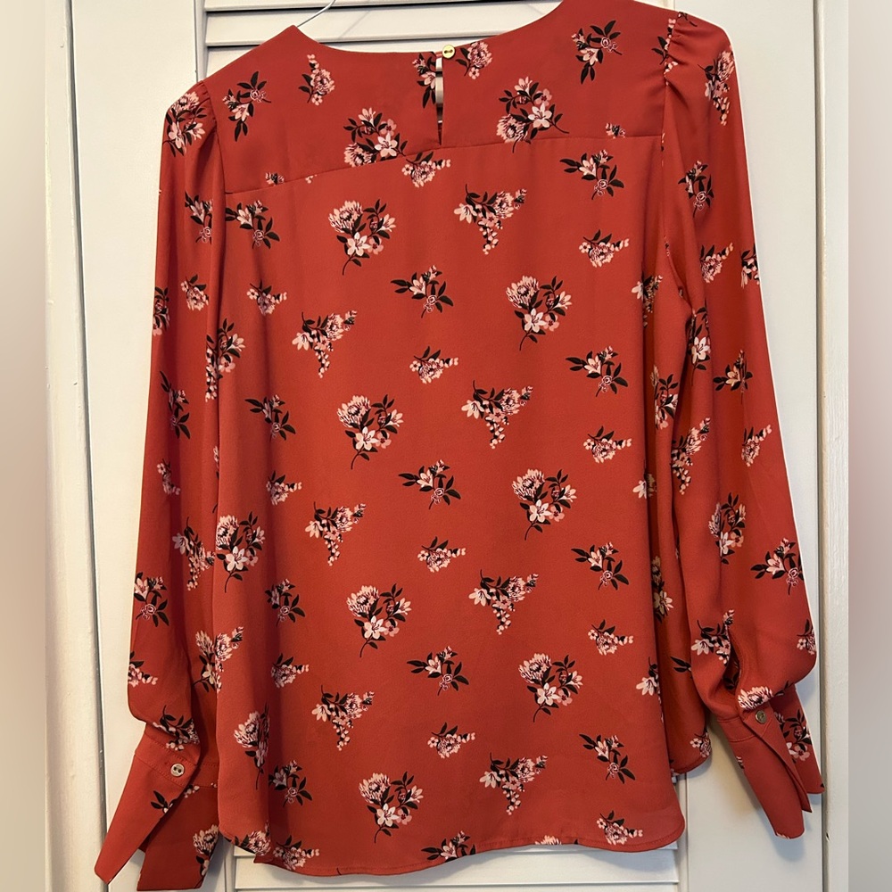 LOFT Floral Printed French Cuff Sleeve Blouse Women’s Size Small - Picture 4 of 8